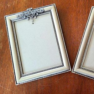 2-Silver and Crystal 5x7 Frames